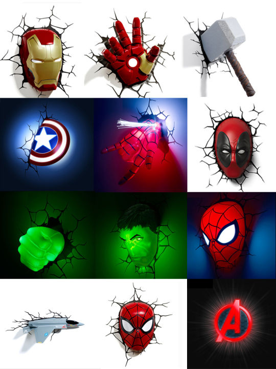 Dreammaker Avengers Captain America Iron Man Hulk Spider-Man 3D Small ...