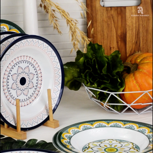 Piring Makan Melamin Motif Cantik – Tidak Mudah Pecah Tebal & Elegan