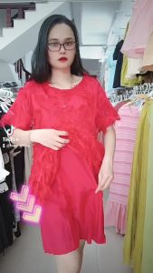 VÁY BẦU BABYDOLL CHẤT NHUNG ĐẸP - ĐẦM BẦU CÔNG SỞ KIỂU DÁNG TIỂU THƯ - VÁY DỰ TIỆC - ĐẦM NOEL
