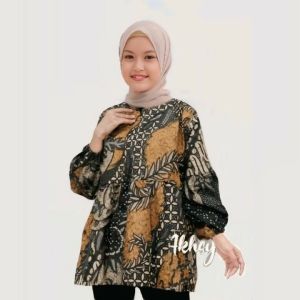 baju batik anak cewek model blus terbaru motif kate kunyit sage motif balon