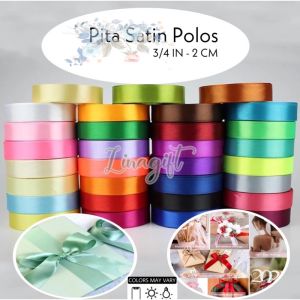 (3 Meter) Pita Satin Polos 1 In (2.5 CM) - Ribbon Sateen 1 Inch - Kain Hiasan Kado Souvenir Hampers - Pengiriman Gratis