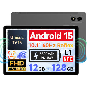 [2025 NEWEST] BNCF Bpad 10 4G Tablet Android 15 Max 12GB(4+8) RAM 128GB ROM 10.1 inch 1920x1200 FHD Unisoc T615 Octa-core 4G LTE Tablet