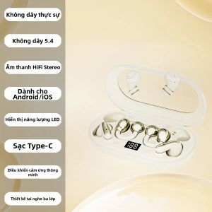 Newmsnr | Tai Nghe Bluetooth Không Dây 3 Trong 1 Kiểu Kẹp Tai Khử Tiếng Ồn Âm Trầm Sống Động Thời Lượng Pin Dài Và Điều Khiển Cảm Ứng