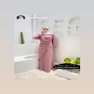 Malaysian Dress Bahan Ceruty Lapis Furing Hyget Adem dan Menyerap Keringat Aluna Dress by Khastara Dress