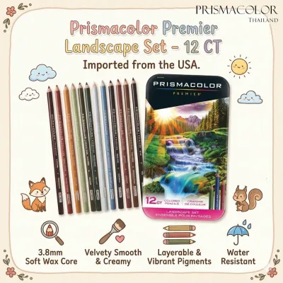 ดินสอสีไม้ กันน้ำ ระบายนุ่มลื่น Prismacolor Premier Soft Core Landscape 12 สี ชุดวาดภาพวิว