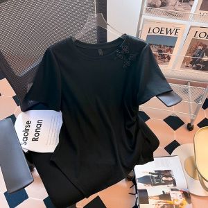 Chinese Style Elegant Fitted T-Shirt Women