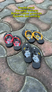 Sandal Jepit Anak Laki-Laki Batman Karakter Kartun Nilon Nyaman Size 21-35