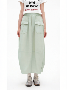 Cotton Blend Outdoor Workwear High Waist Loose Cocoon Skirt