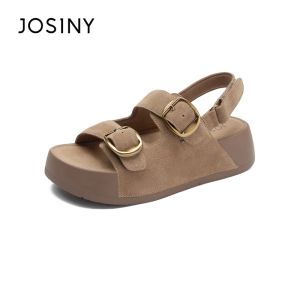 Josiny | Thick-soled Buckle Sandals Increased Comfort Casual