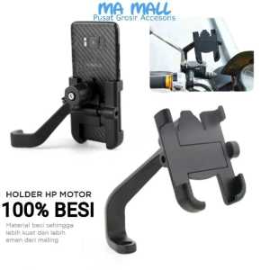 Holder Hp Spion Besi Penahan Ponsel HM 20 B021 Handphone Penyangga Pegangan Motor MAMALL