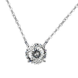 JoyceJelly Moissanite Vòng Đeo Cổ Cho Nữ 1/2/3/5 Carat Bạc 925 Cưới Cô Dâu Mỹ Trang Sức Hợp Thời Trang Hình Học O-Dây Xích