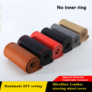 DIY Soft Fiber Leather Steering Wheel Covers Universal Car steering-wheel braid With Needles And Thread Interior accessories