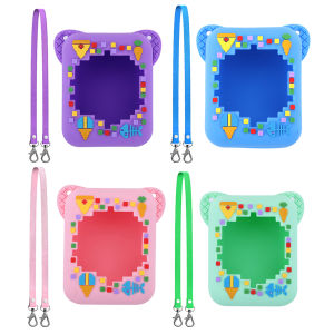 Silicone Protective Cover with Lanyard Carrying Travel Case Shockproof Anti Drop 3D Food Print for Virtual Electronic Pet