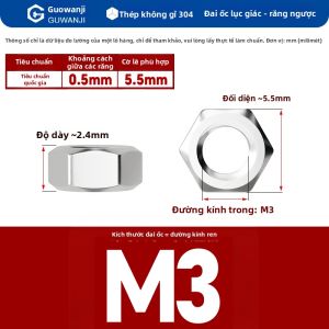 GUWANJI | Đai Ốc Inox 304 Ren Ngược