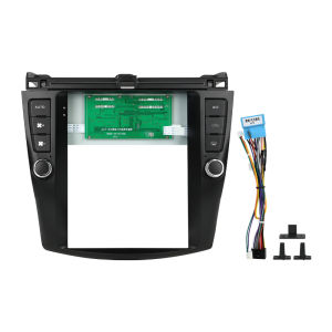 MEKEDE 9.7" Tesla Vertical Screen Car Radio Fascia Frame for honda accord 7 Stereo Dash Kit Install Panel wire harness Adapter