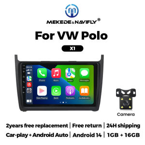 Wireless Carplay Car Radio 2GB+32GB For Volkswagen VW Polo 5 Sedan 2008 - 2020 Android 14 Navigation GPS Multimedia Video Player