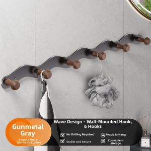 Hole-free Wall Mount Hook for Clothing and Hats
