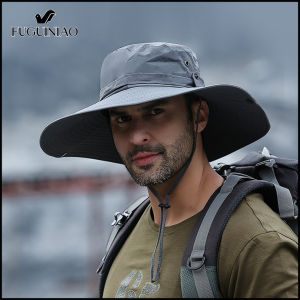 FUGUINIAO Mũ Tai Bèo Thời Trang Mùa Hè Mũ Cao Bồi Đi Biển Đi Bộ Đường Dài Câu Cá Ngoài Trời Cho Nam Mũ Che Nắng Vành Rộng Chống Tia UV Lưới Thoáng Khí