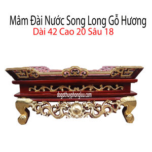 Mâm tế gỗ hươngmâm bịch rát vàng gỗ hương dài 42 rộng 20 cao 18cm