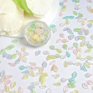 50 CHIẾC Charm Móng Tay Nhựa Hình Lá Trong Suốt Nhiều Màu Sắc 3D Phát Sáng Trang Trí Móng Nghệ Thuật Mơ Mộng Dành Cho Đồ Làm Móng Tự Làm