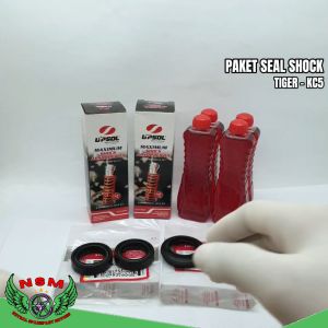 1set 3item seal shock tiger + 4 oli shock + seal tutup debu + seal shock tiger verza cb150 megapro new cbr150 pcx 150 gl pro