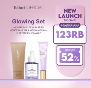 [ PROMO SALE LISHUI ] LISHUI HEALTHY GLOW SET GLOWING SET MELA SERUM || PENGHILANG FLEK HITAM BEKAS JERAWAT BPOM