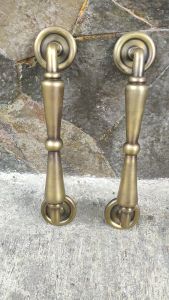 Handle Pintu Rumah Kuningan Antik Solid Motif Telpon 30 cm 2 pcs