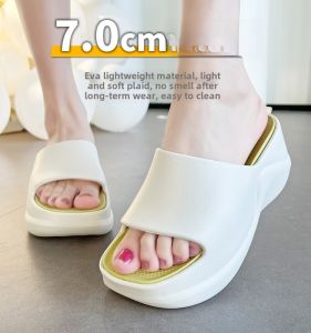 Womens Summer Outdoor Fashion Anti-slip Thick Bottom Slippers Comfortable Sensation Flat Sandals Casual High Heel EVA Material