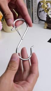 8 S-Shaped Hooks with Safety Buckles Suitable for Versatile Hooks in Kitchen Furniture Bedrooms Bathrooms Towels Hats
