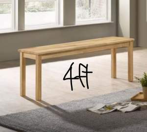EWJ 0202 / 4-5ft Solid Bench Chair /SQ Bench Chair / Naturul White Cap Walnut Murah Cantik Morden Dining Bench Kerusi