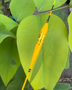 ทุ่นตกปลาชิงหลิว สายรั้งขนนก PD Fishing สีเหลือง แถมลูกหมุนพร้อมใช้งาน