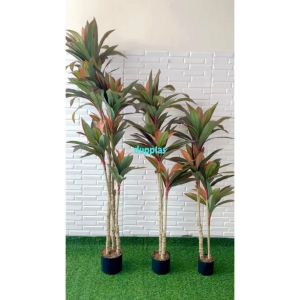 Pohon Artificial Tanaman Plastik Pandan Bali Coklat T125 T145 T175 Latex Pot Dasar Hitam Dekorasi Kantor Aesthetic