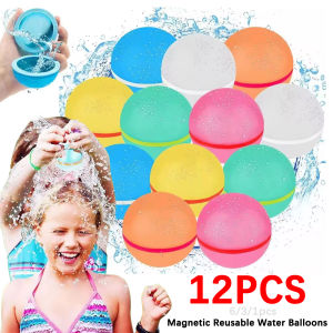 12/6/3/1PCS Magnetic Reusable Water Balloons Quick Fill Self Sealing Water Ball Toy Outdoor Summer Swimming Pool Water Balls
