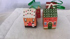 กล่องขวัญคริสต์มาส กล่องใส่ขนม ทรงบ้าน กล่องบรรจุภัณฑ์ ของขวัญ พร้อมส่งทันที