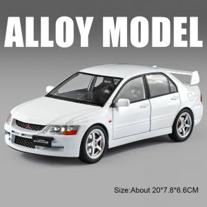 1:24 Scale Mitsubishi EVO9 Models Cars Toys Alloy Diecast Wheels Turned Miniature Vehicle with Light Music Car Kids Edutainment