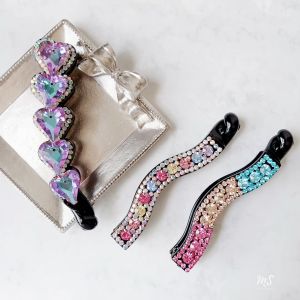 [SG Stock] 9cm -10.5cm Elegant Crystal K9 Bling Banana Clip Hair Clip Accessories