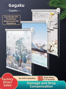 Gagaku | Blackout Adjustable No-drill Installation Roller Blind
