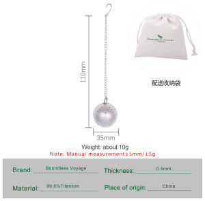 Pure Titanium Tea Egg Filter Portable Camping Tea Brewing Ball Outdoor Drinking Utensils Handy Tea Strainer Camping Gear