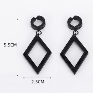 Drifting Wig Idolish 7000 Yuki Ear Clip Folding Silk Thousand Bucket Cos Eardrops Earrings Accessories Black Titanium Steel