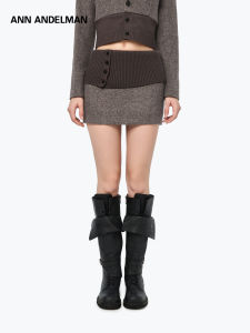ANN ANDELMAN | Knit Panel Flip Waist Thick Half Skirt