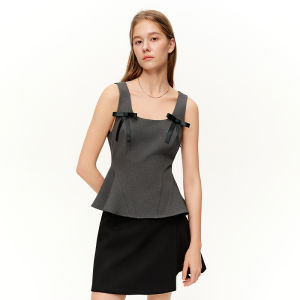 DUSHU | Spring New Slim Fitting Versatile Vest with Bow