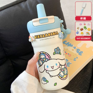 Hellokitty แก้วน้ำอุ่นขนาดใหญ่สำหรับผู้หญิง ดีไซน์น่ารัก พร้อมสติ๊กเกอร์ดื่ม แก้วน้ำสแตนเลส 316 ที่ทนทานต่อการย้อมคราบและทำความสะอาดได้ง่าย