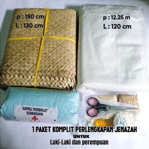 PAKET KOMPLIT PERLENGKAPAN KAIN KAFAN JENAZAH UNTUK PRIA DAN WANITA