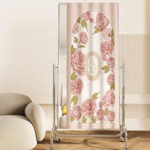 Full-Length Mirror Door Curtain Dustproof Cover-Up for Wardrobe Makeup Desk No-Punching Required Bedroom Decorative Curtain