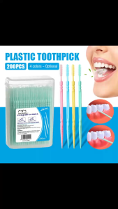 CH. 200pcs Double Head Tooth Floss Dental Floss Plastic Interdental