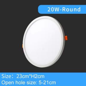 LED Downlight Ultra thin Round Square Recessed Lamp 6W 8W 15W 20W AC110-220V Indoor Bathroom Ceiling LED Spot Light