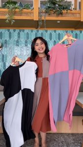 Yoenik x Barbyescollection Chaerin Home Dress – Dress Korea - Midi Dress Oversize – Daster Lengan Pendek