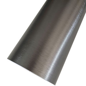 Premium Steel Chrome Gunmetal Dark Gray Brushed Metallic Vinyl Wrap Roll with Air Release Self Adhesive Decal Car Wrapping Film