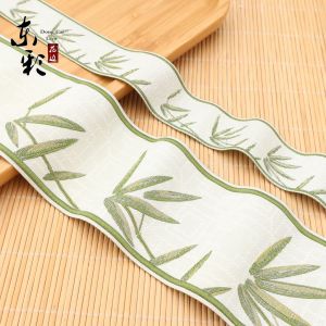 ผ้าตกแต่งขอบใบไม้ไผ่สไตล์ชาติพันธุ์ ผ้าคลุมโซฟา ผ้าคลุมโต๊ะ เสื้อผ้าฮันฟู่ ขอบแขน ผ้าคลุมม่าน ตกแต่งบ้าน แหล่งกำเนิด: จีนแผ่นดินใหญ่