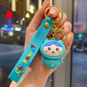 Bandai | Cartoon Chiikawa Hachiware Doll Keychain Kawaii Usagi Student Schoolbag Decoration Hanging Car Keychain Accessory Gifts